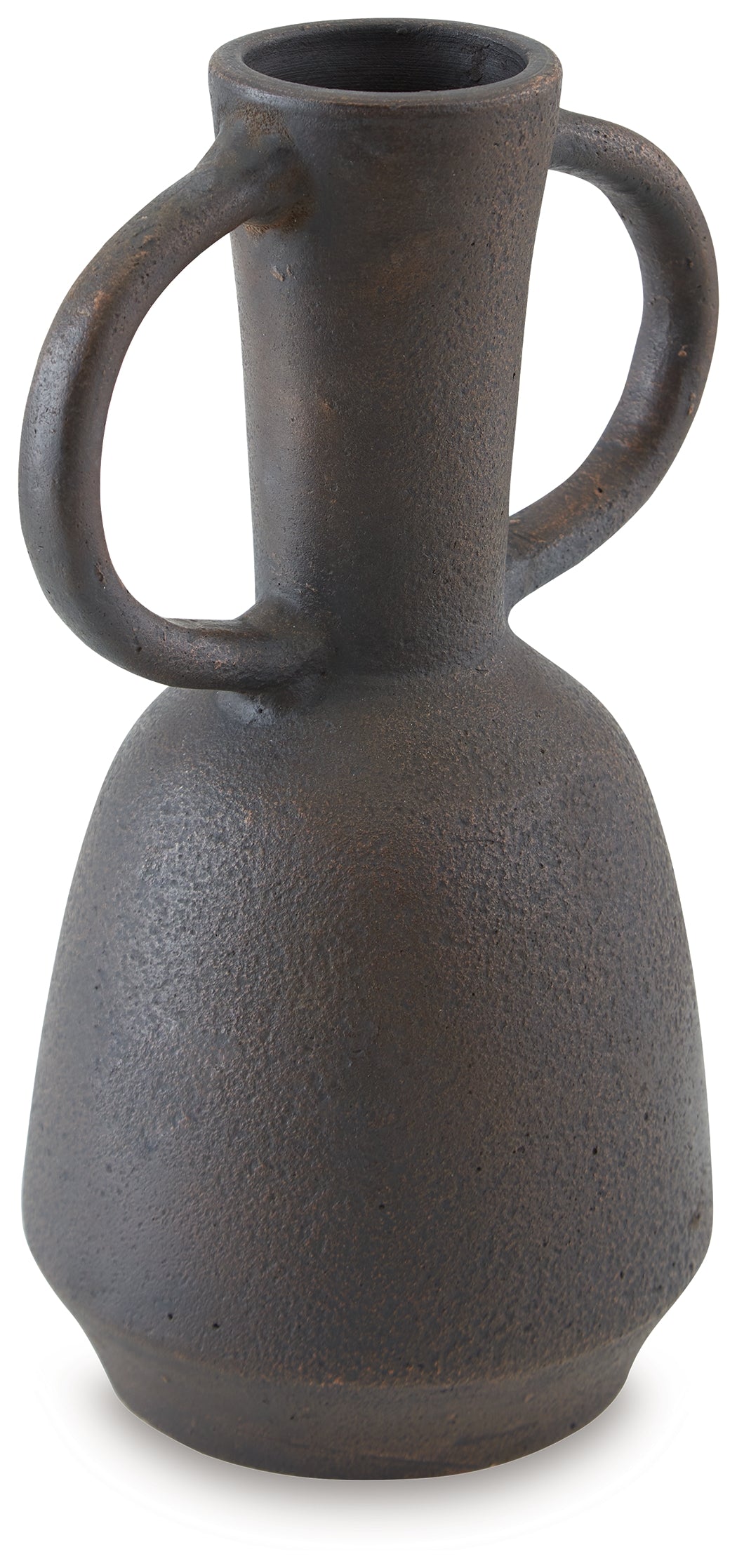Aadeen textured surface detail on dark brown vase