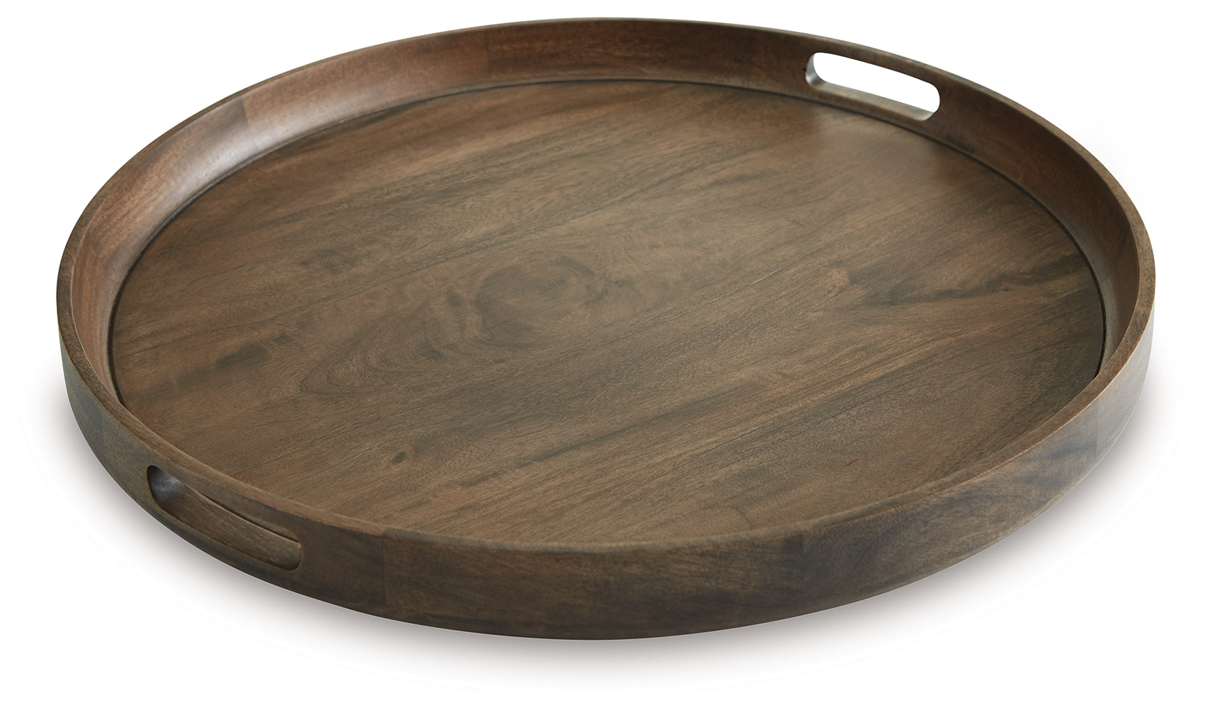 Webbworth serving tray angled side view showing raised edge and handles