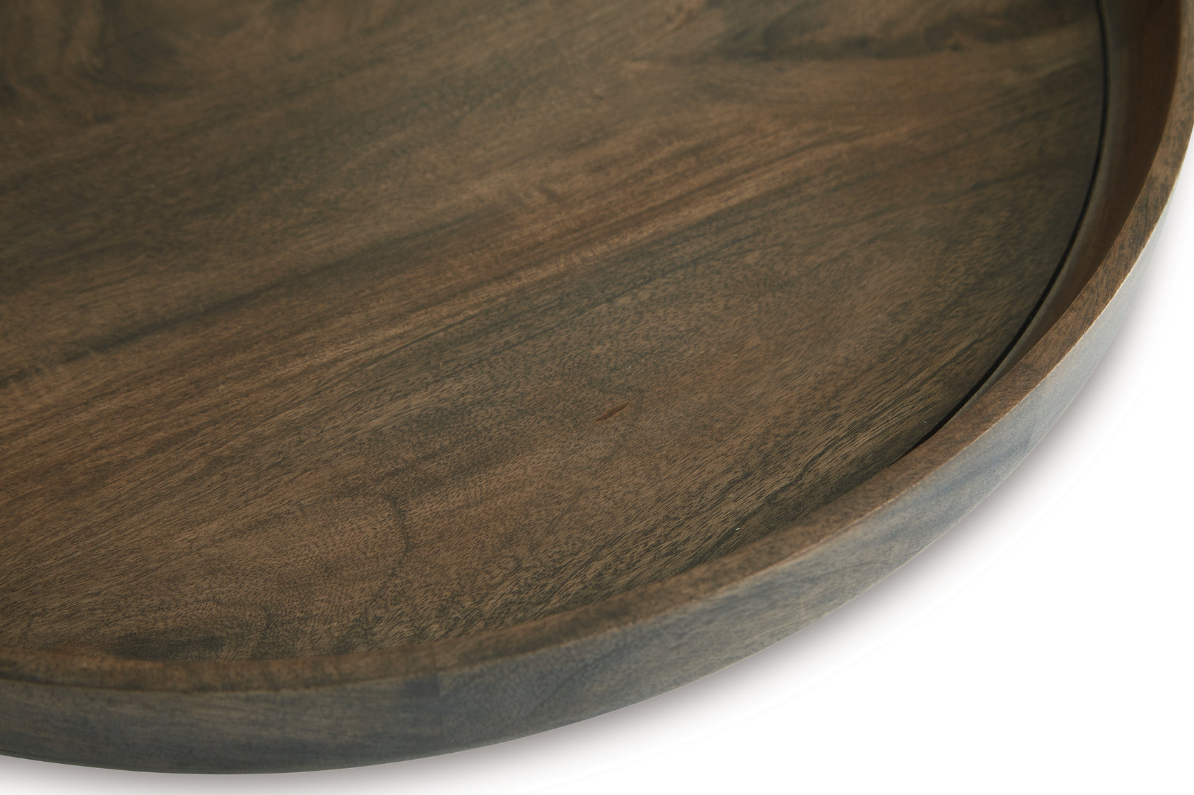 Wood grain and gray brown finish detail of Webbworth tray