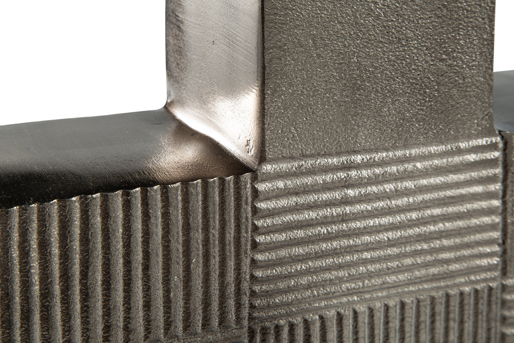 Antique nickel finish detail on Wrengrove vase