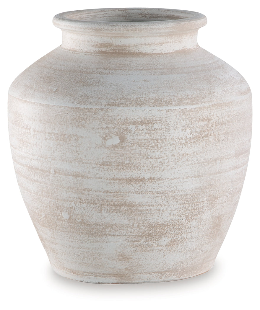 Meadie vase styled with faux greenery