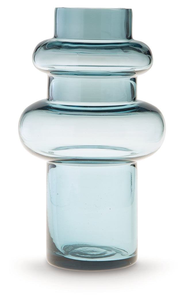 Top view of Vallmen Blue Blown Glass Vase
