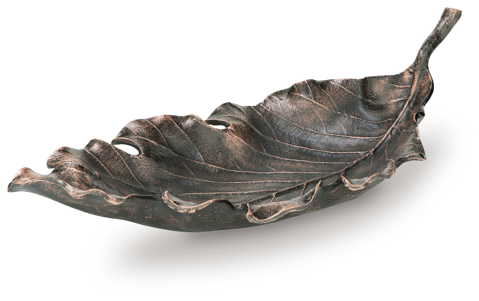 Close-up of antique copper finish on Avermund sculpture