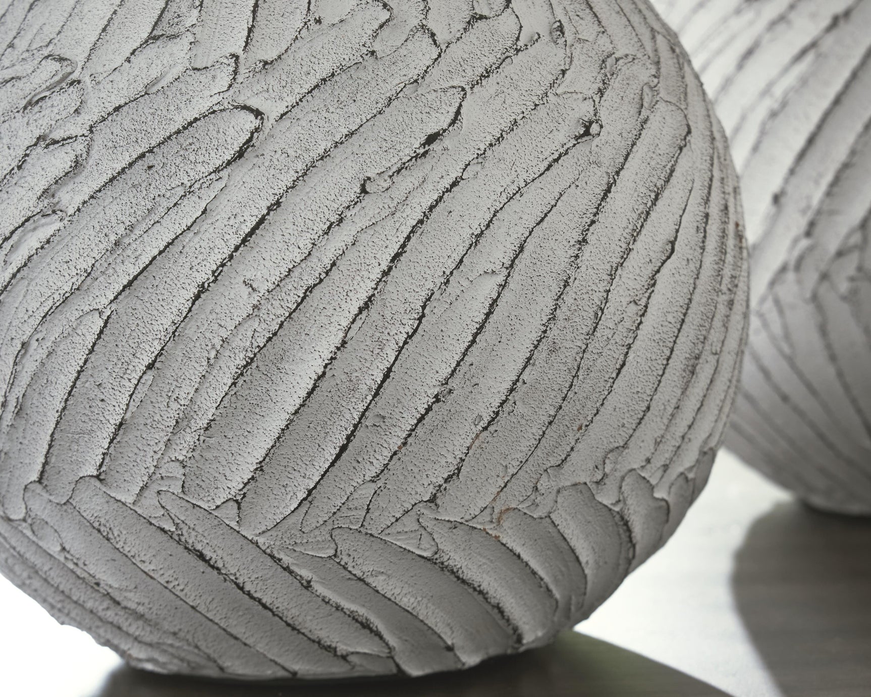 Close-up of distressed white finish on Shelvie Vase