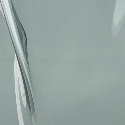 Top view of Beamund teal blue glass vase