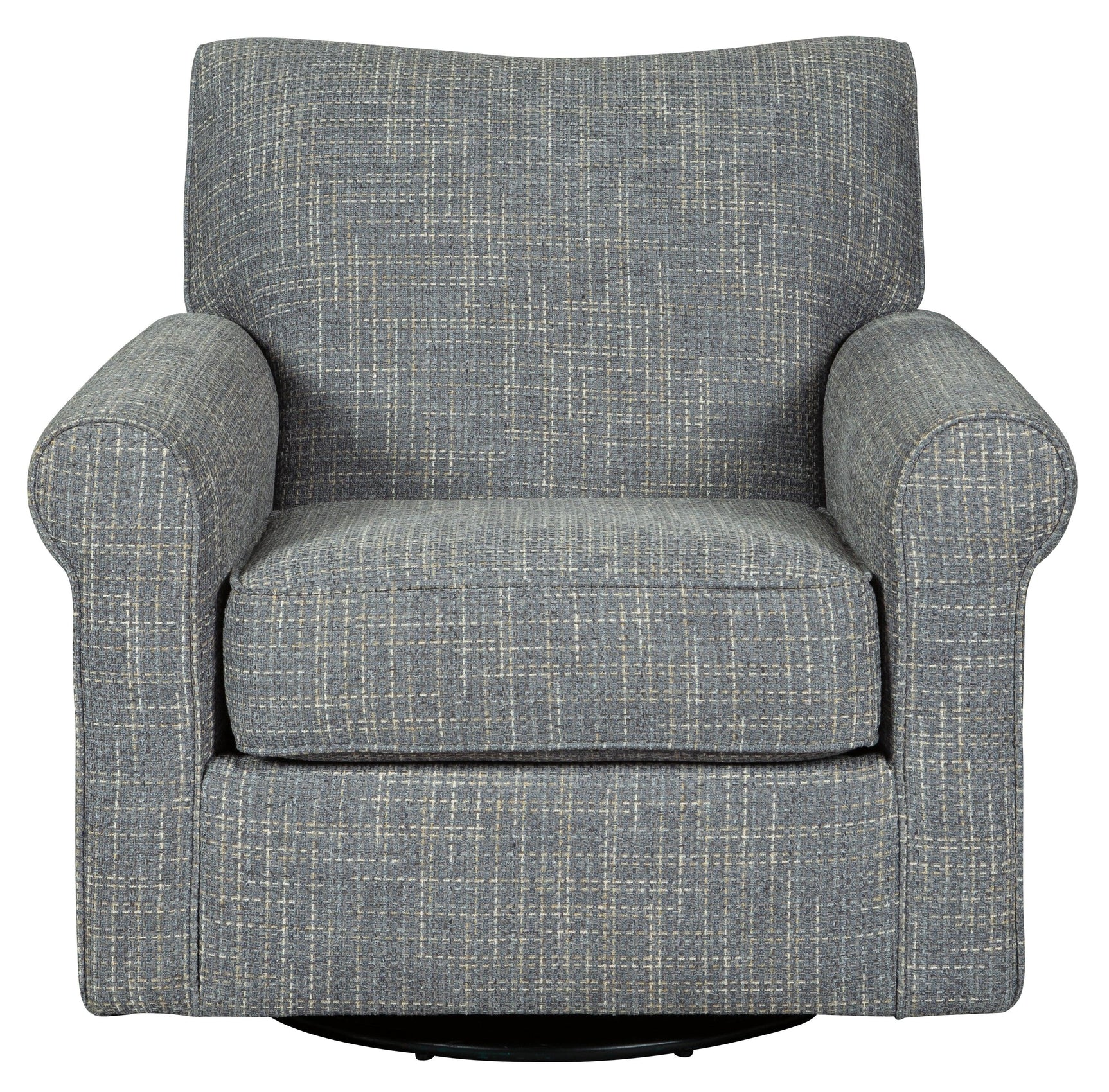 Renley Ash Swivel Glider Accent Chair head on view