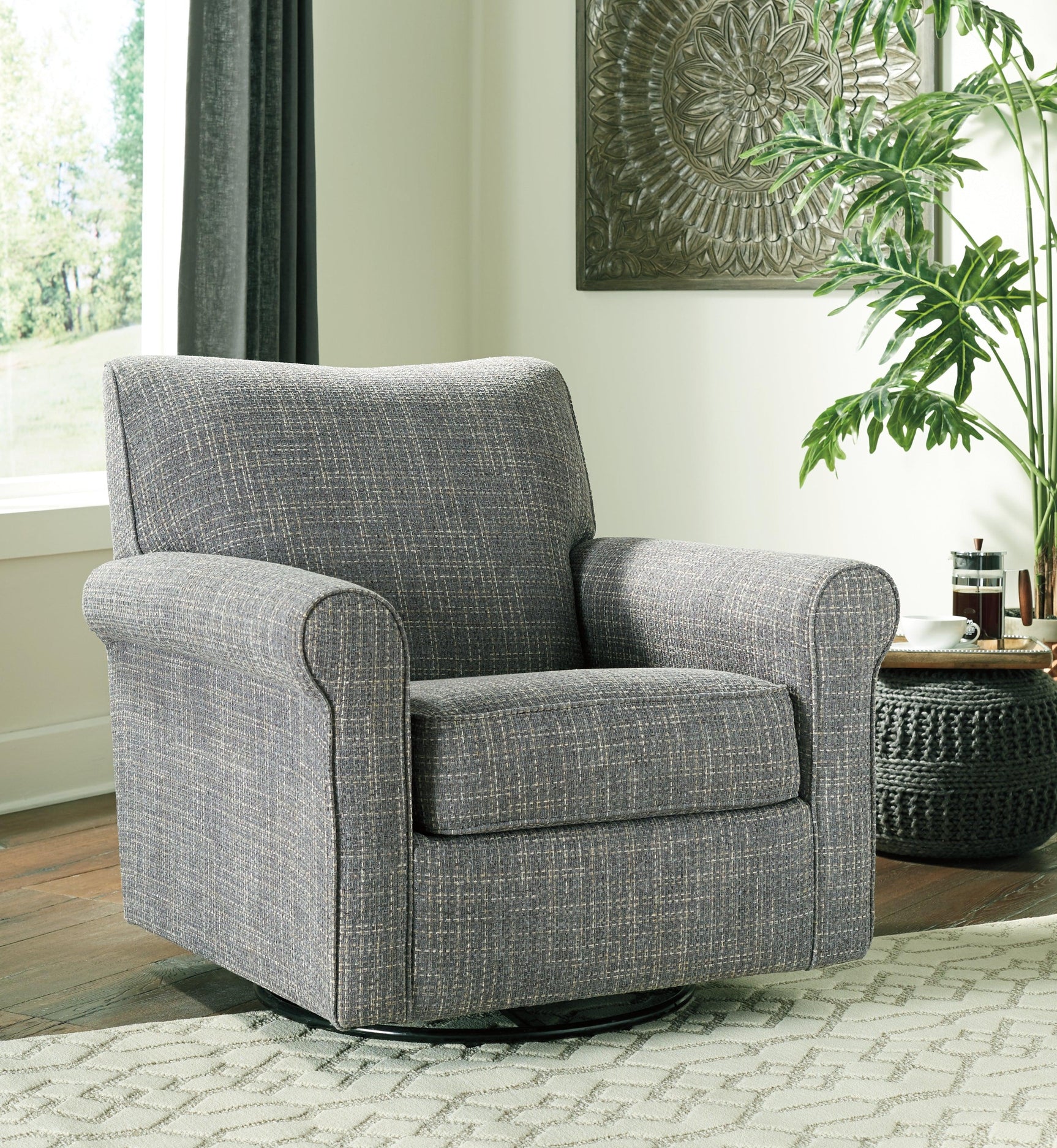 Renley Ash Swivel Glider Accent Chair full profile