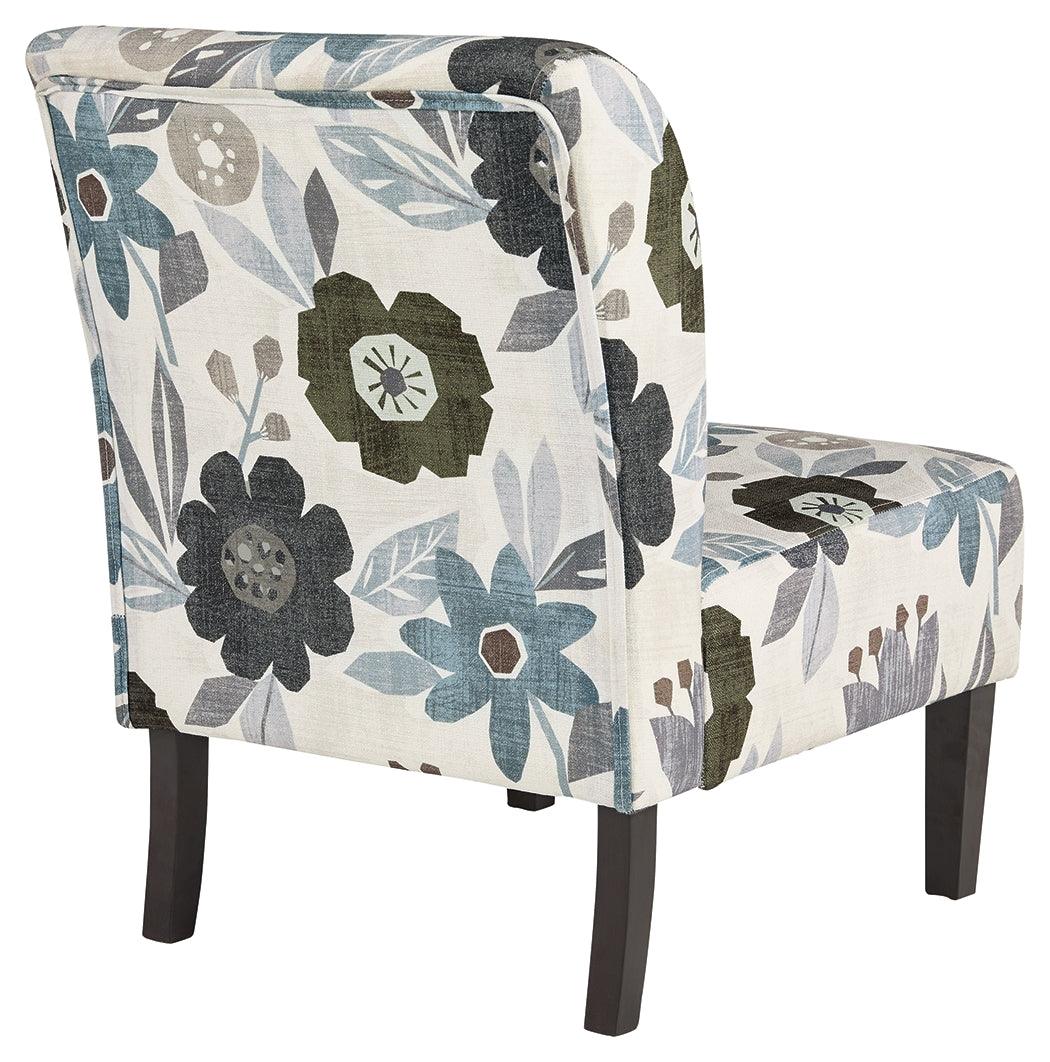 Triptis Multi Floral Pattern Accent Chair rear view