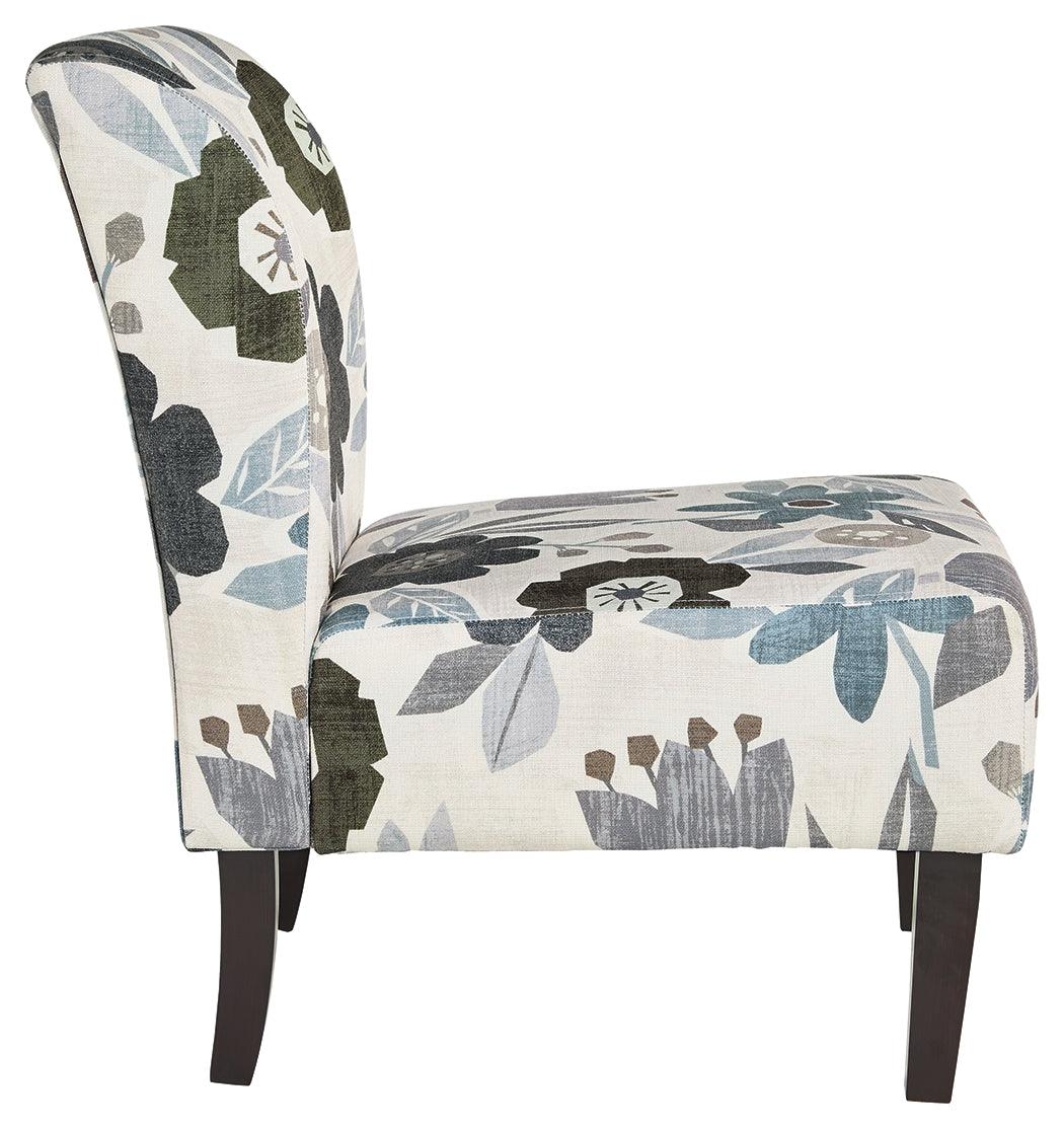 Triptis Multi Floral Pattern Accent Chair side profile