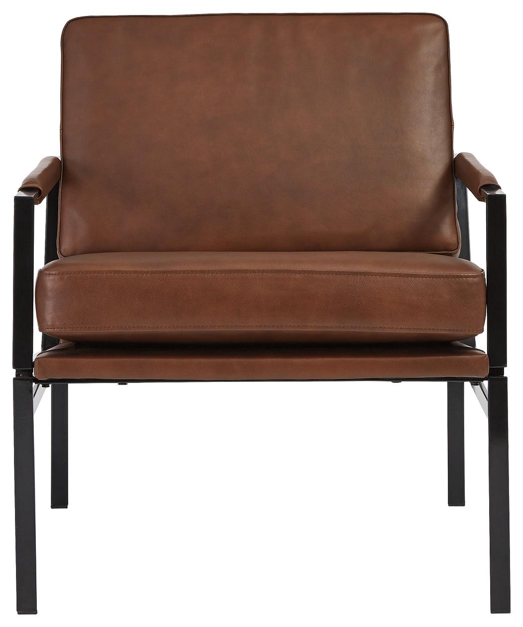 Puckman accent chair head-on view showing seat and arms