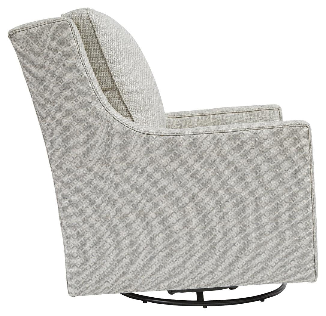 Kambria Frost Accent Chair metal swivel glider base detail