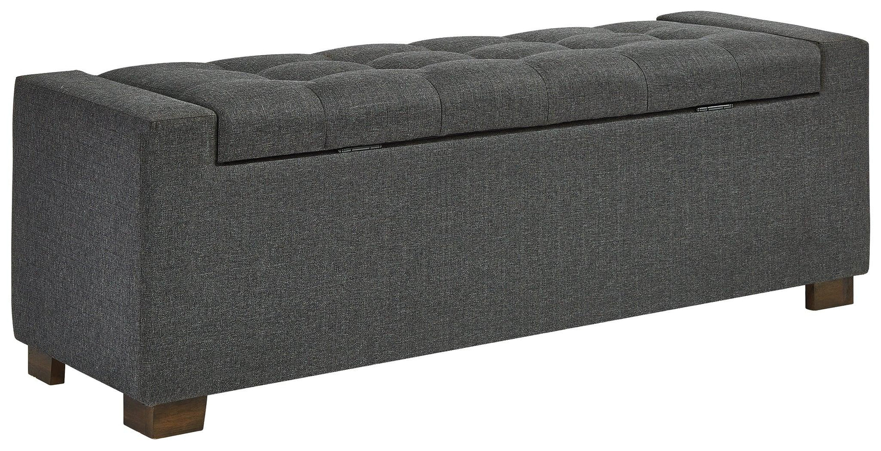 Back view of Cortwell Gray Storage Bench