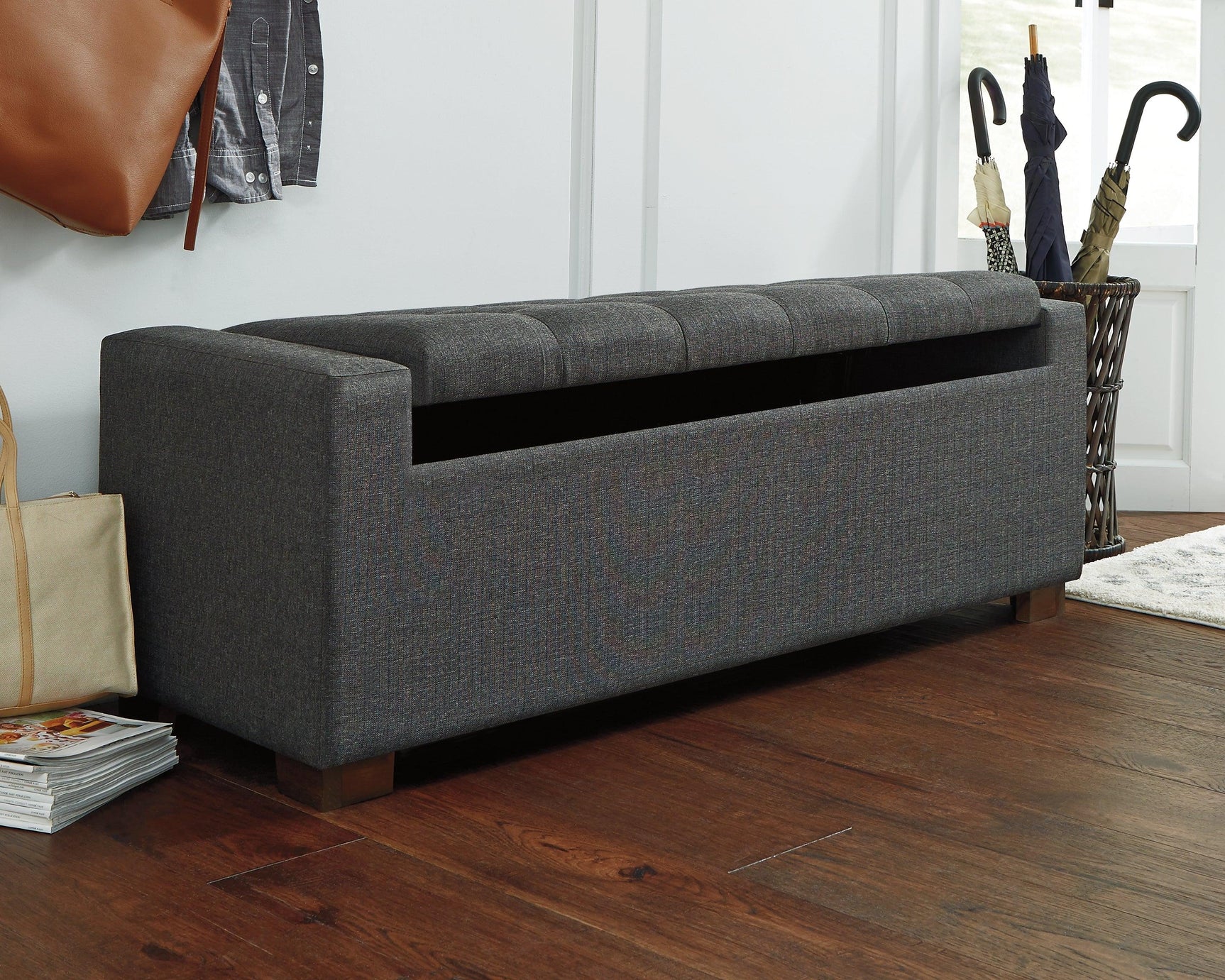 Storage compartment inside Cortwell Bench