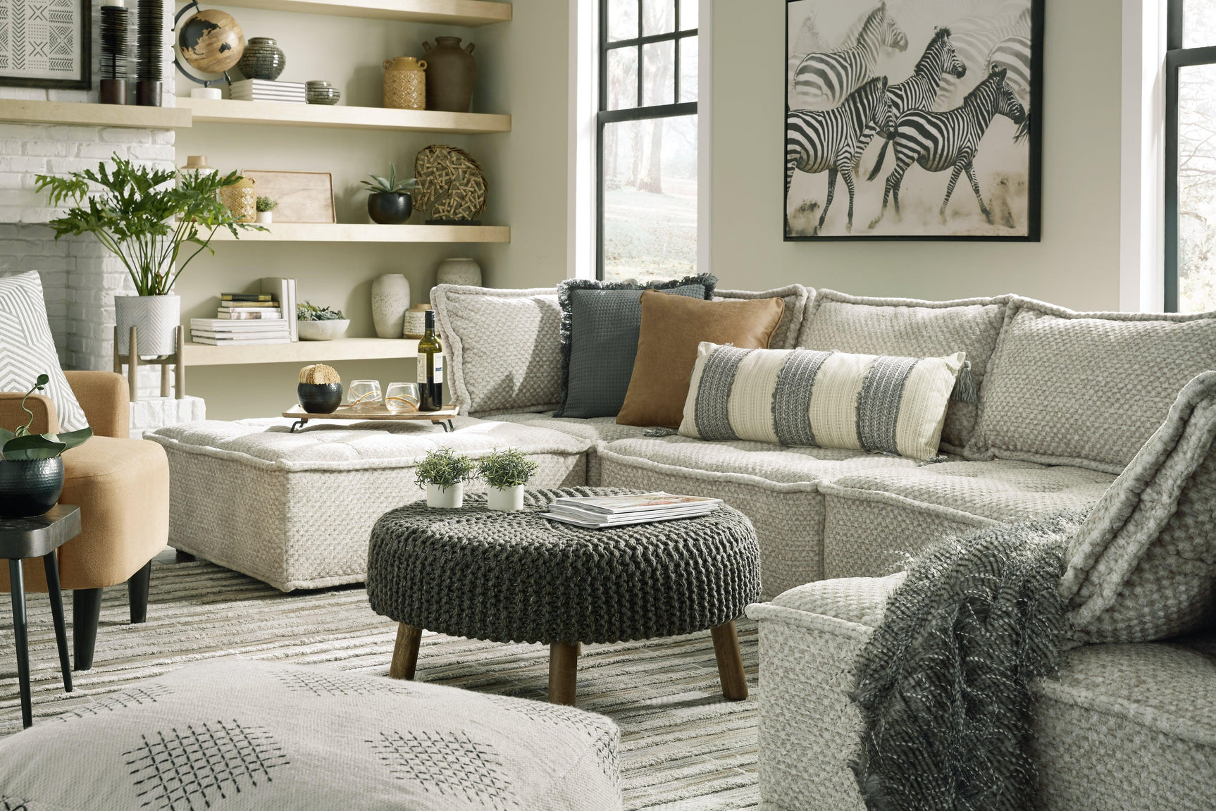 Bales Taupe Accent Chair - Ella Furniture