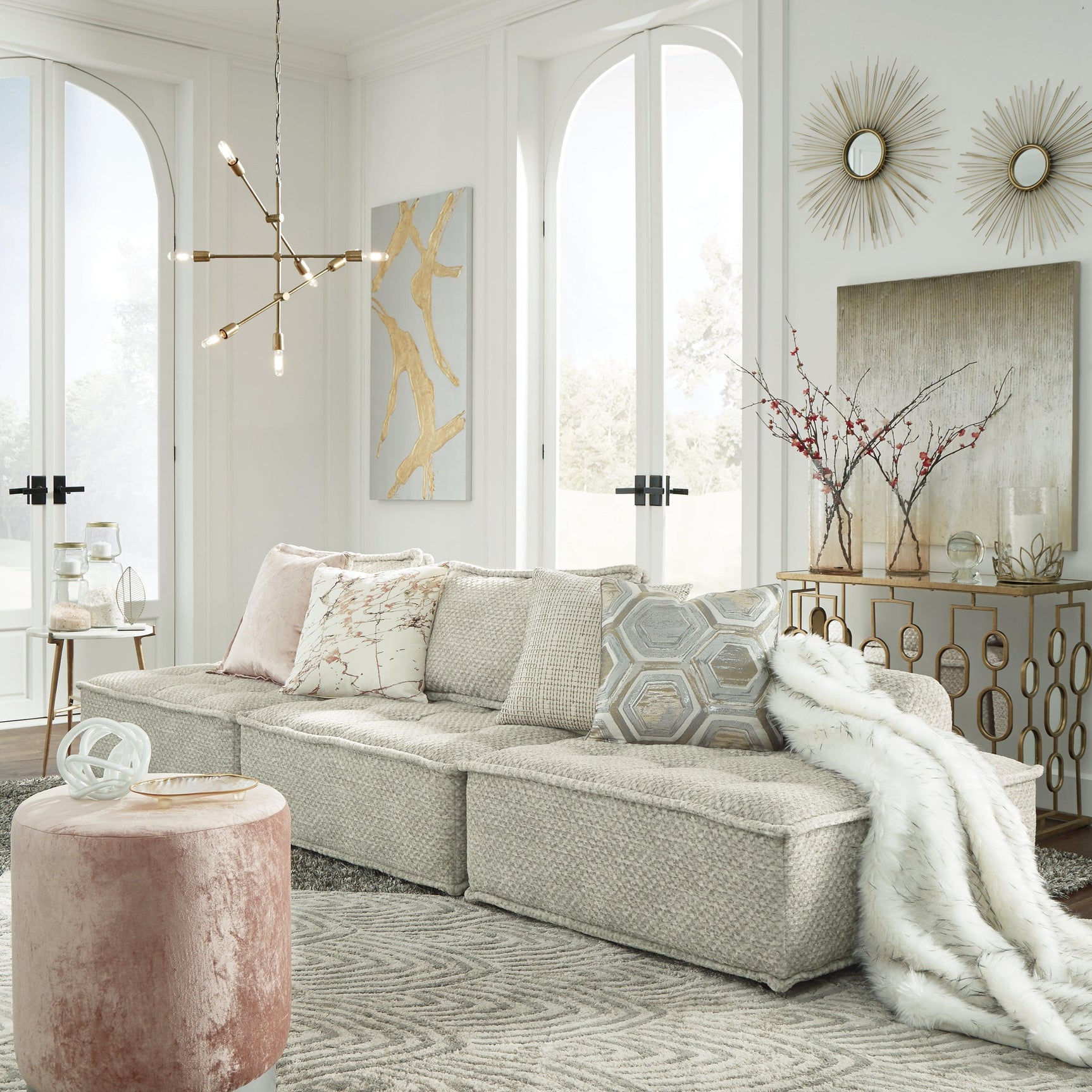 Bales Taupe Accent Chair - Ella Furniture
