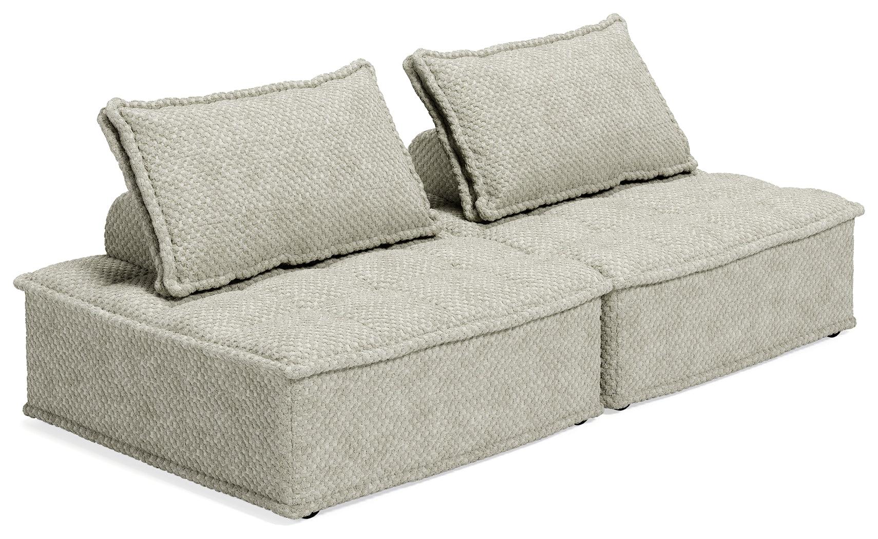 side view of Bales Taupe 2-Piece Modular Seating furniture
