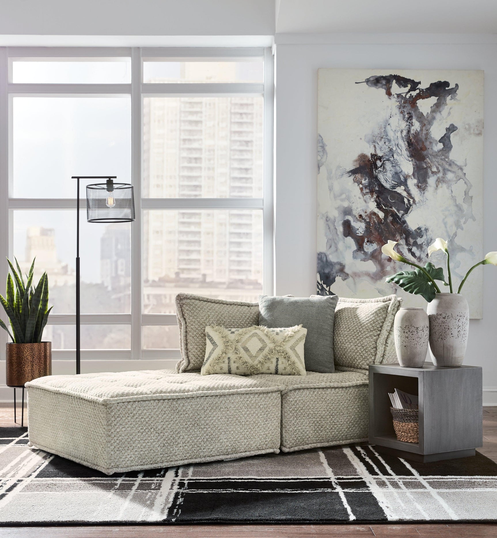 main view of Bales Taupe 2-Piece Modular Seating furniture