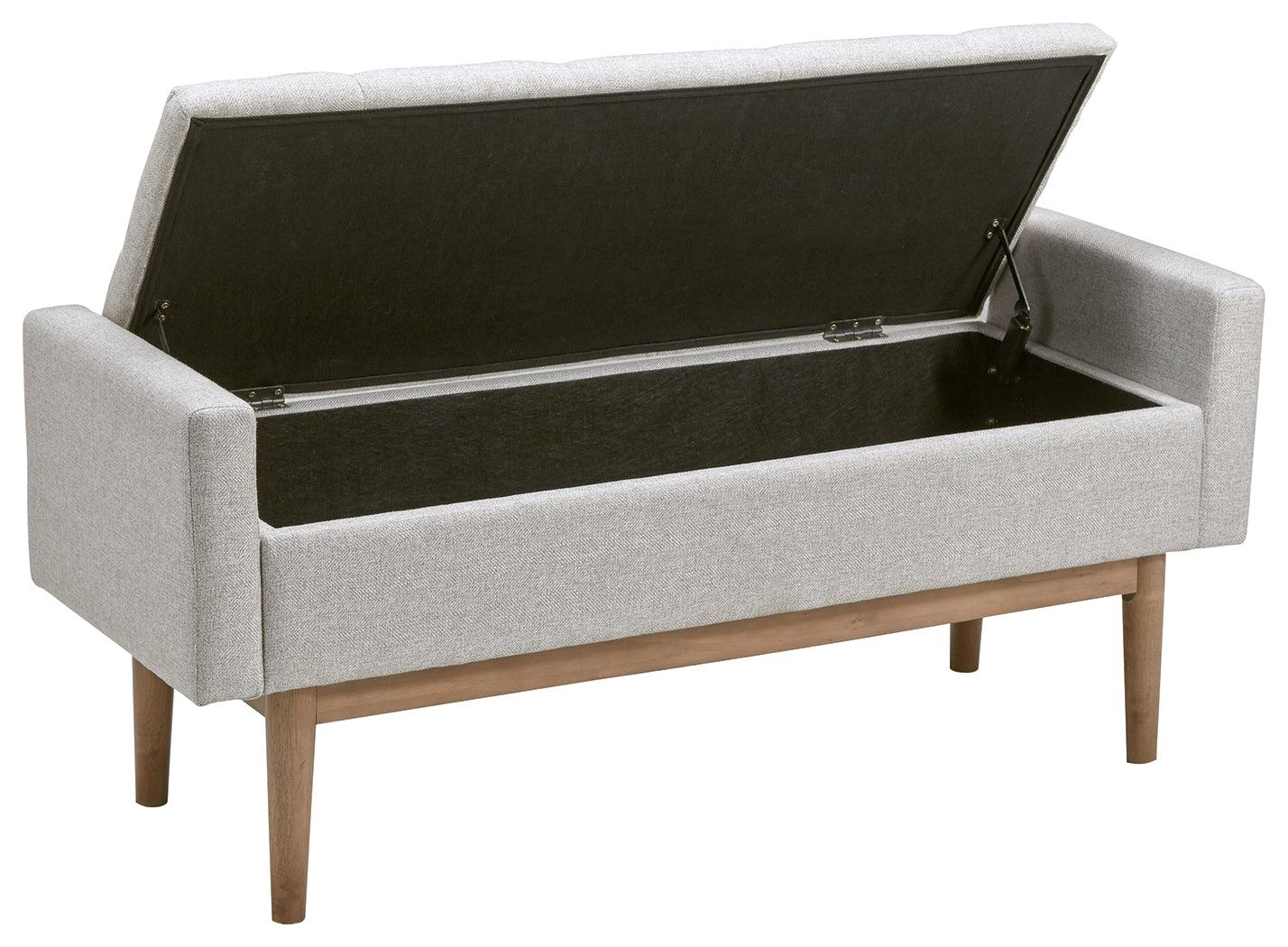 Briarson Storage Bench opened angle showing storage interior