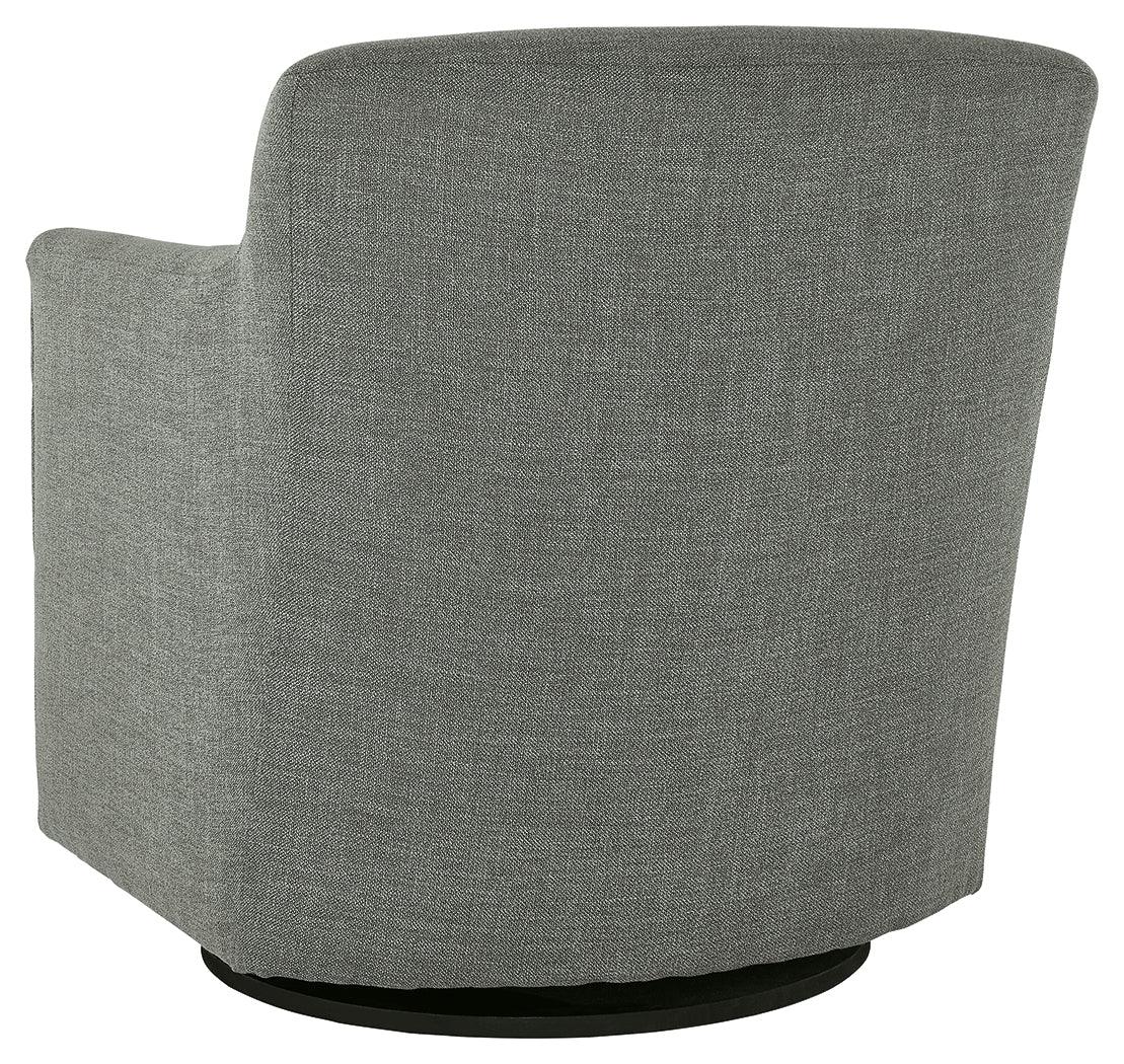 Bradney Smoke Swivel Accent Chair - Ella Furniture