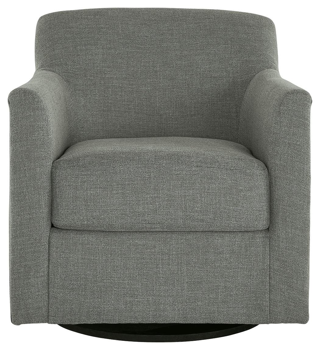Bradney Smoke Swivel Accent Chair - Ella Furniture