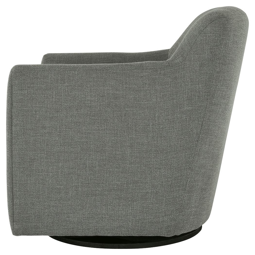 Bradney Smoke Swivel Accent Chair - Ella Furniture
