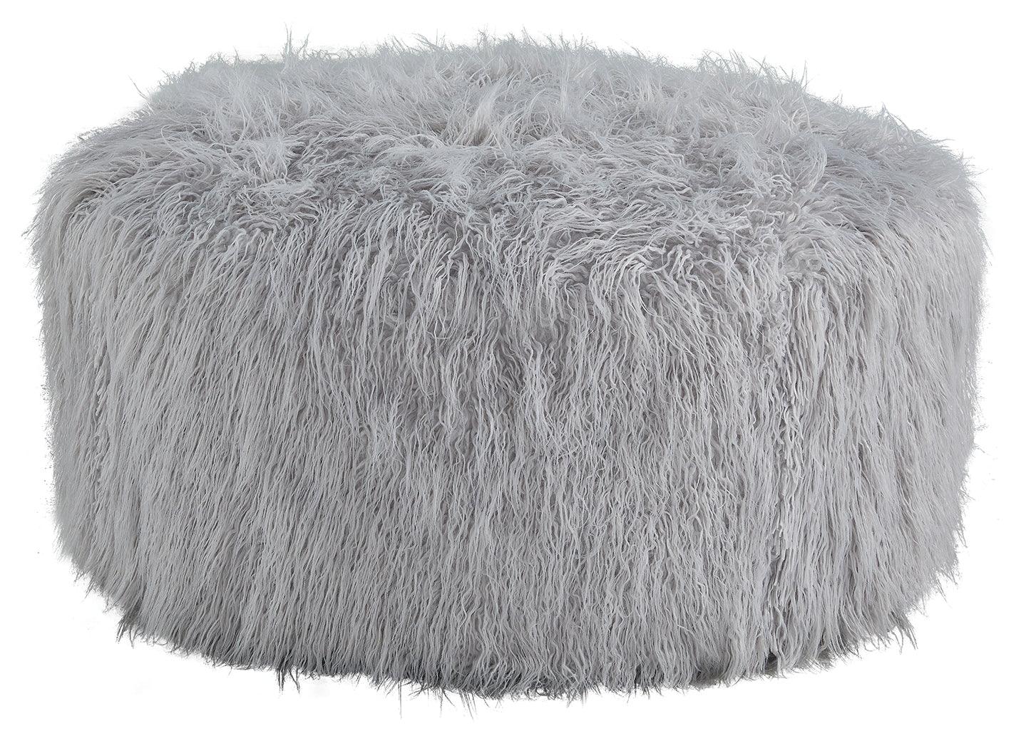 Galice Light Gray Oversized Accent Ottoman side angle