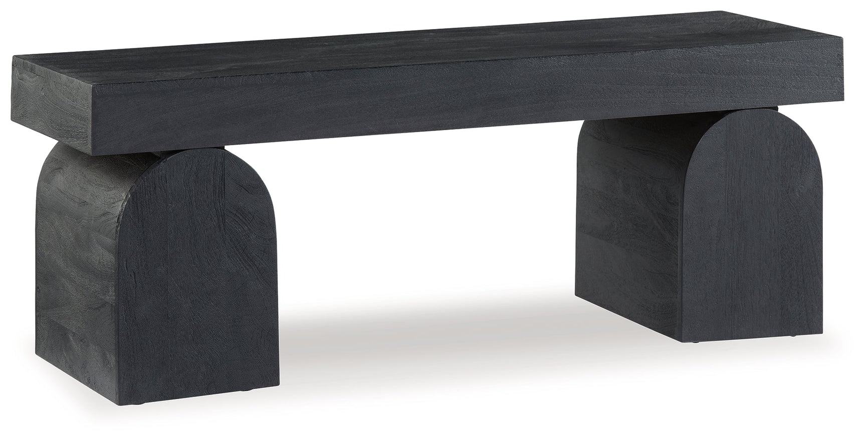 Holgrove black accent bench head-on front view