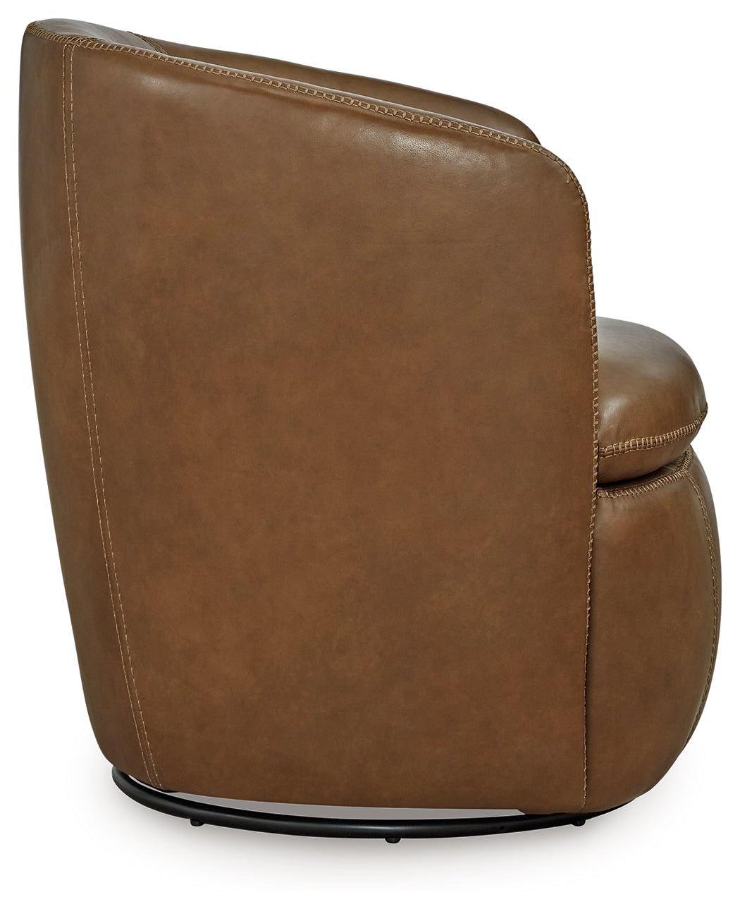 Kierreys Caramel Leather Swivel Chair back view
