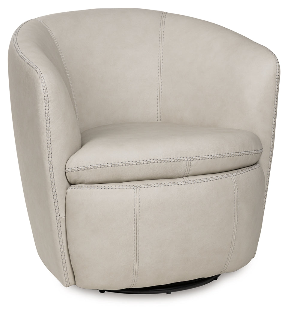Kierreys Bone Swivel Accent Chair head-on view
