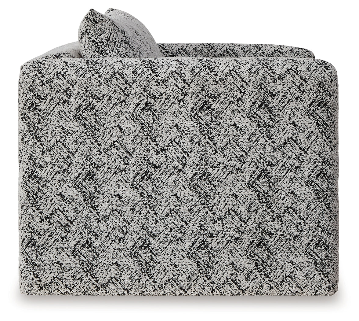 Back view of Kenbell Accent Chair with chevron fabric