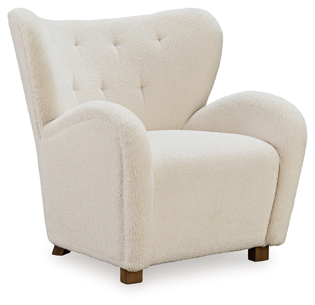 Larbell Ecru Accent Chair front view