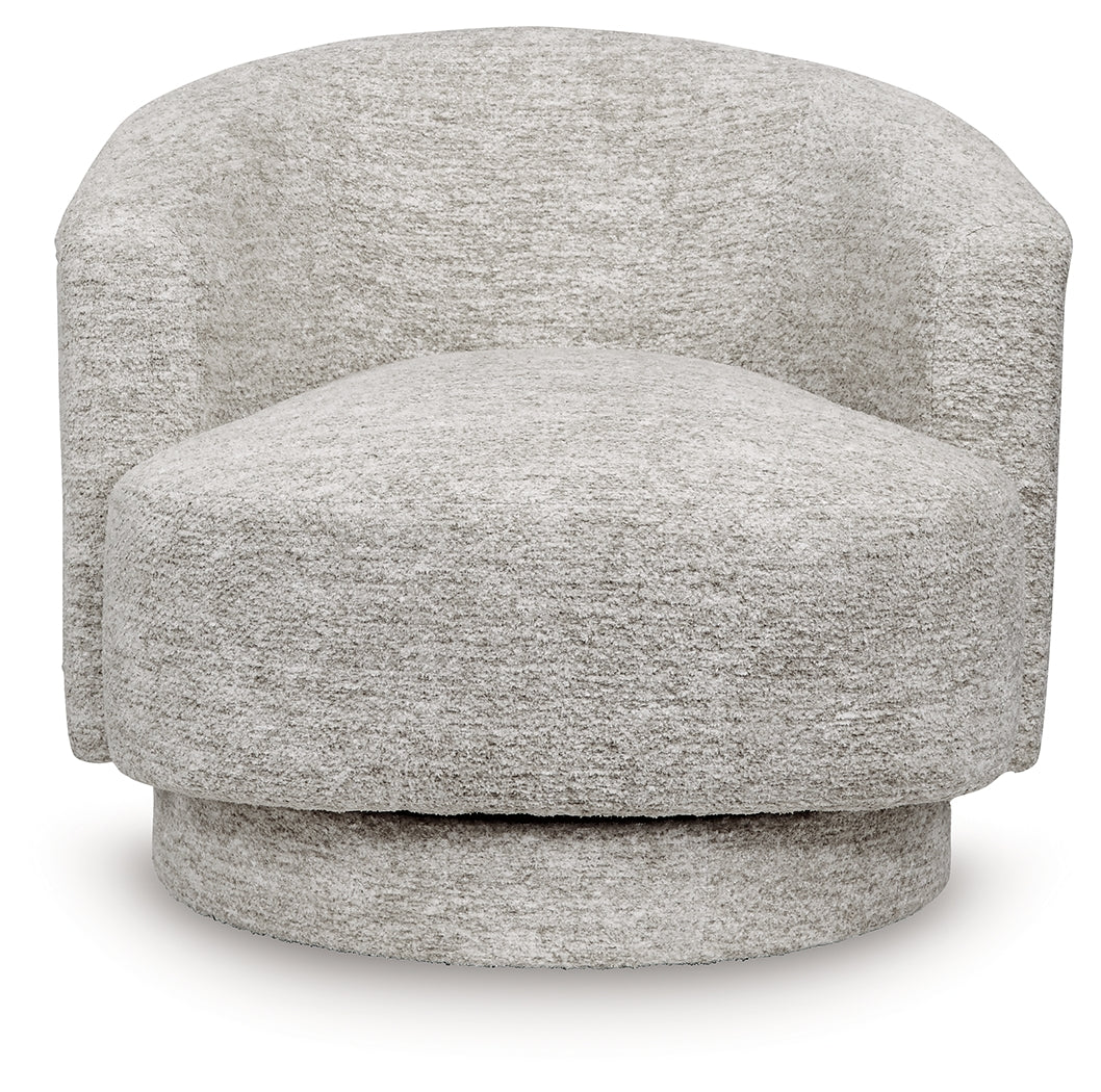 Wardsor stone fabric swivel accent chair side view