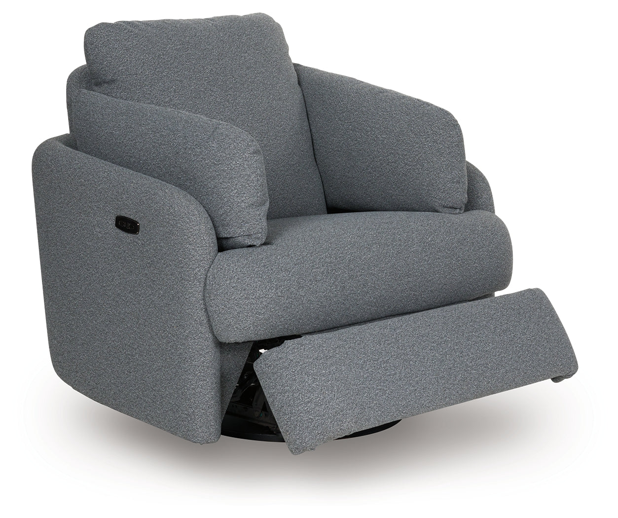 Alainmont swivel power recliner storage compartment open with pillows removed
