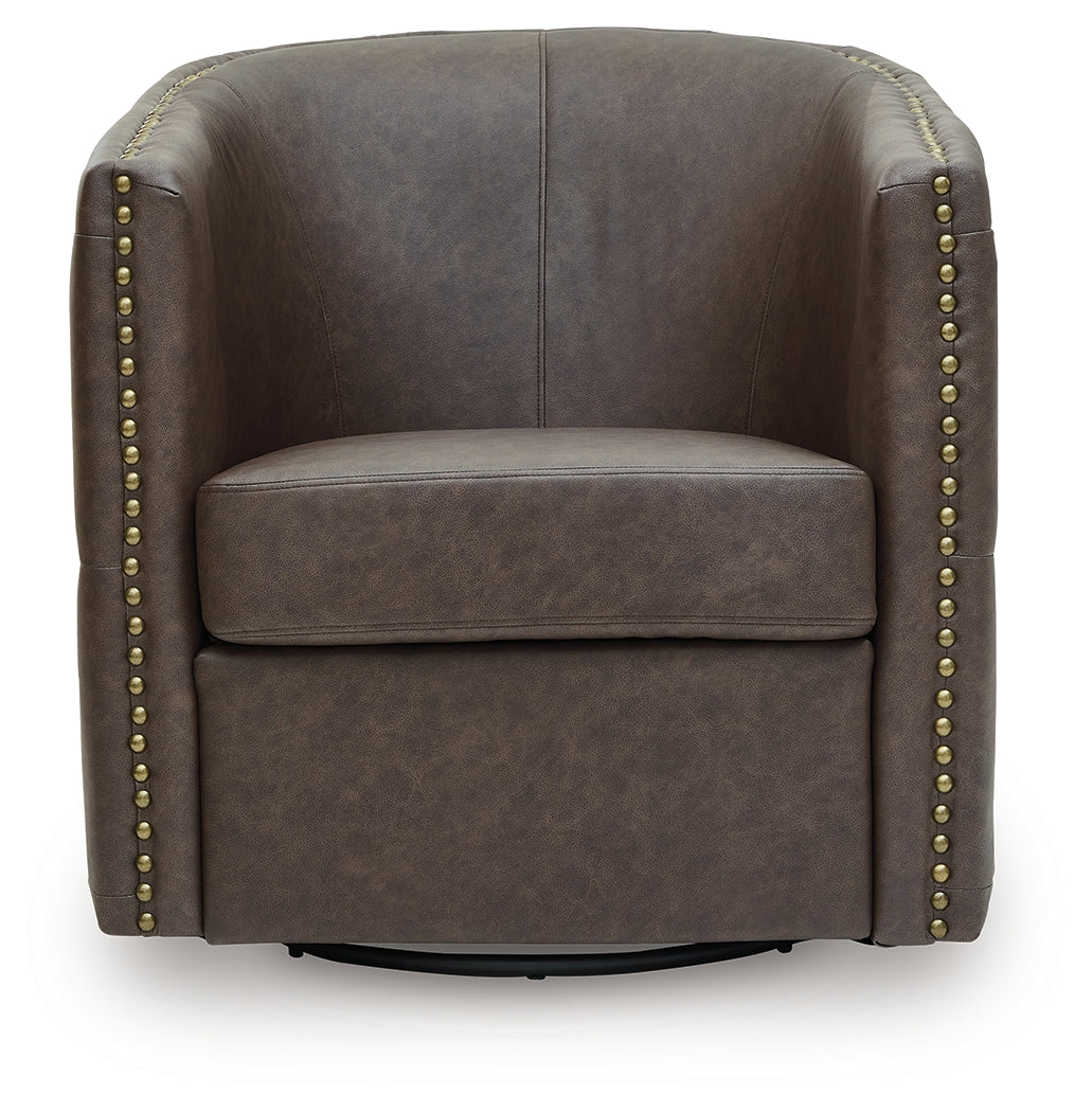 Head-on view of Brentlow Granite Swivel Accent Chair