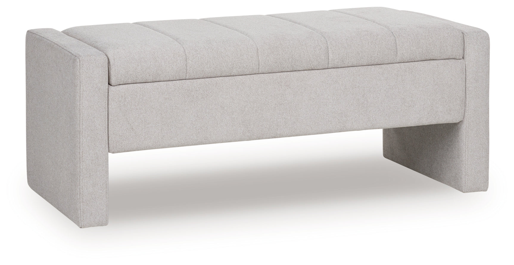 Akselman Gray Storage Bench side view with seat closed