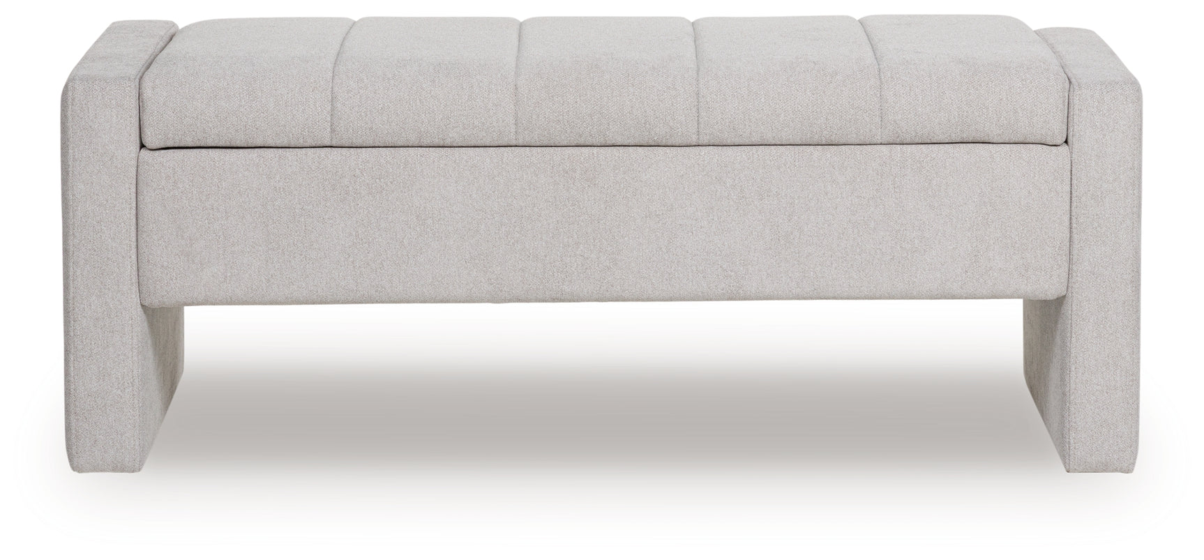 Akselman Gray Storage Bench head-on view