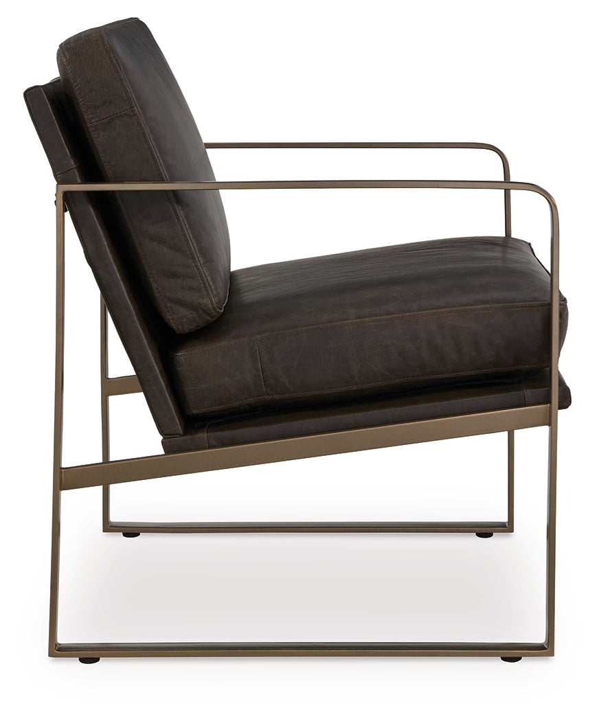 Side profile showing arm height and cushion details