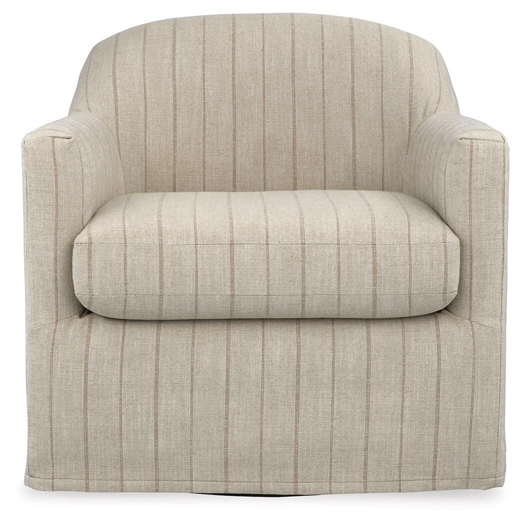 Valwick Cream/Brown Swivel Accent Chair view 3