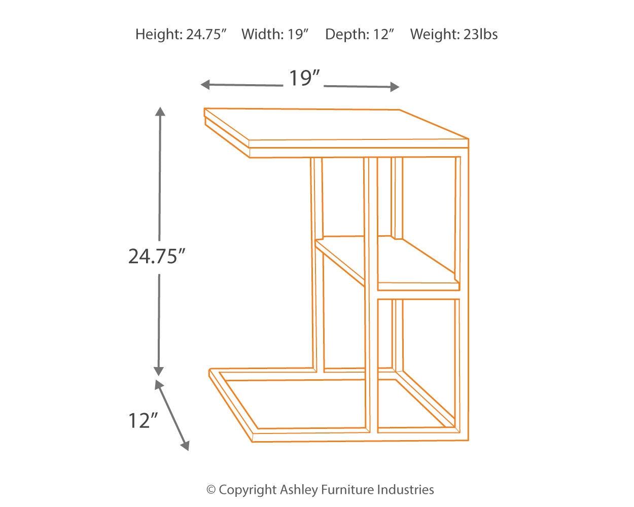 Dimension diagram of Forestmin Accent Table