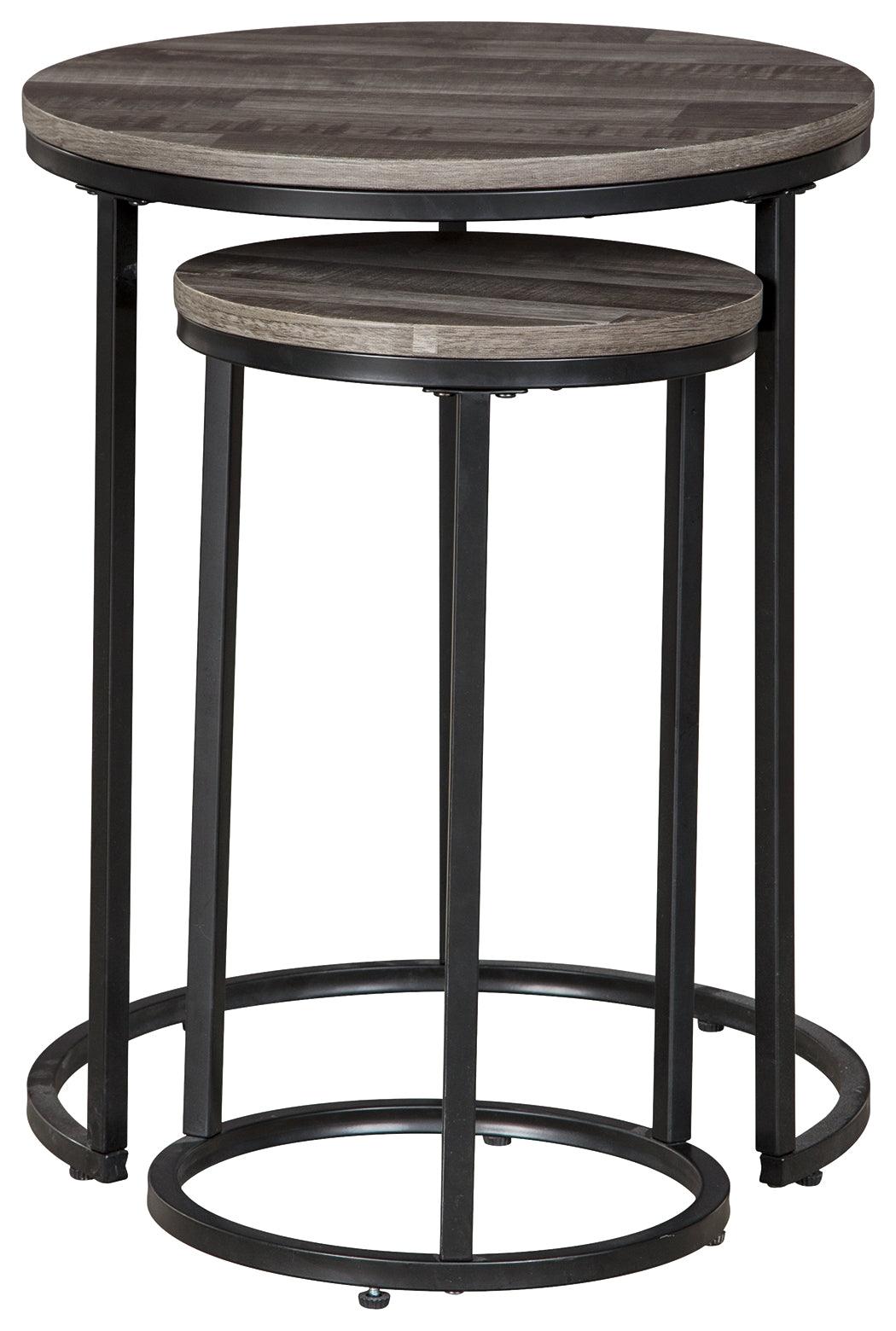 Briarsboro black and gray accent table set head on view