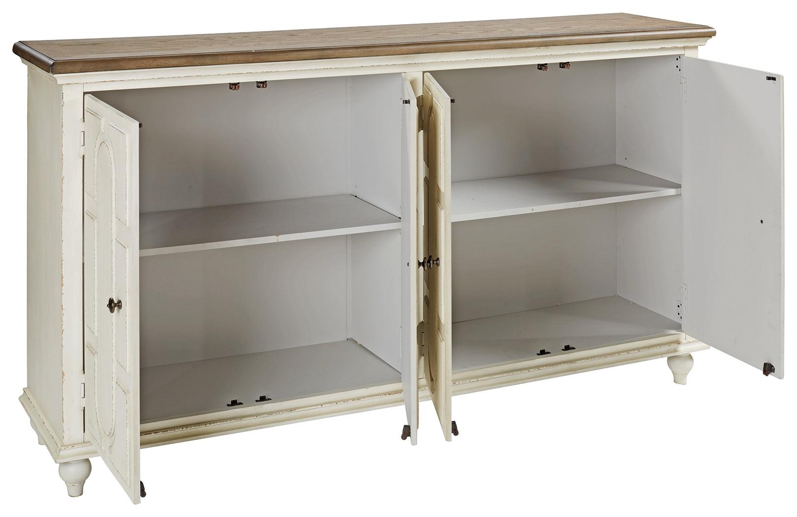 Roranville Antique White Accent Cabinet - Ella Furniture