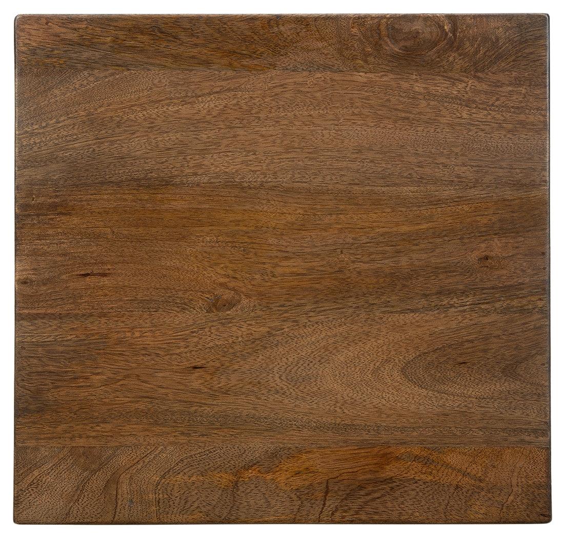 Trailbend accent table close-up of wood grain finish