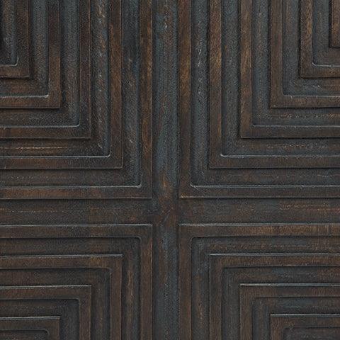 Elinmore Accent Cabinet wood and metal finish detail