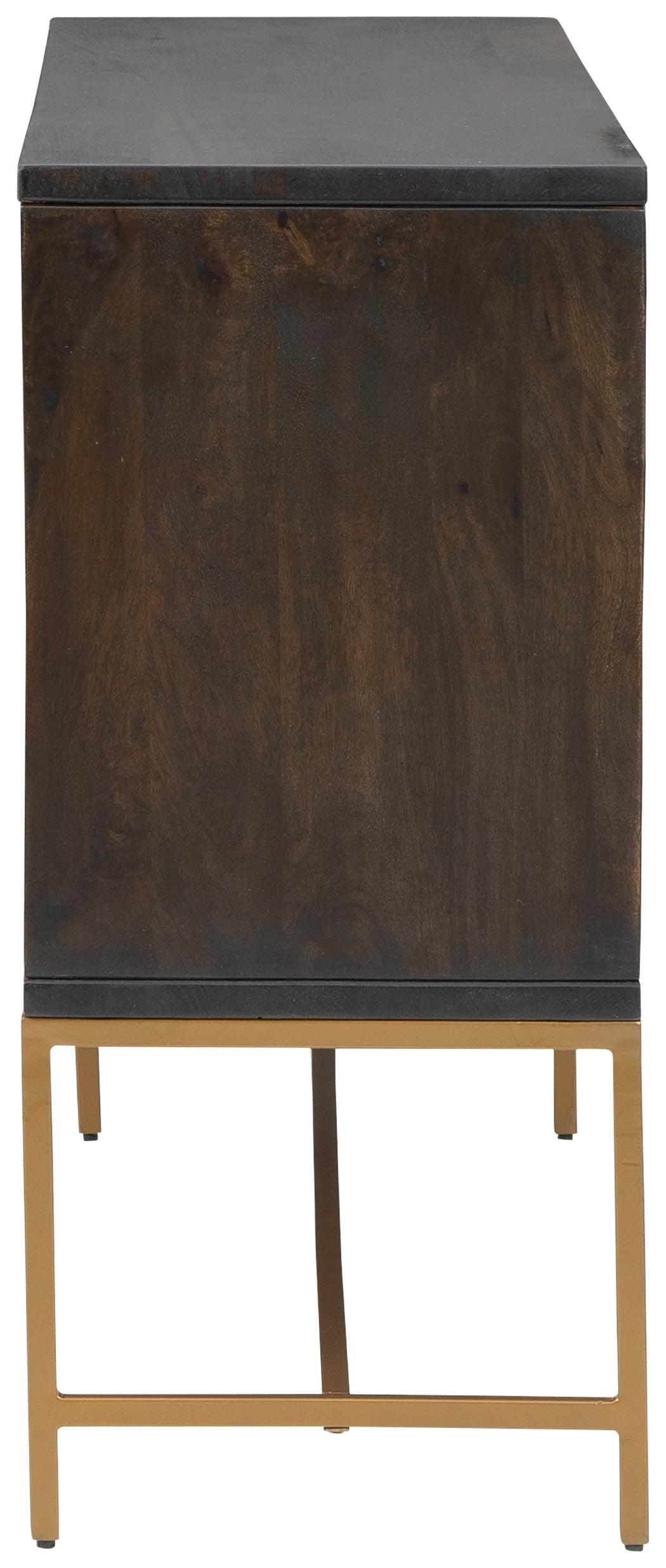Elinmore Accent Cabinet top view showing wood finish