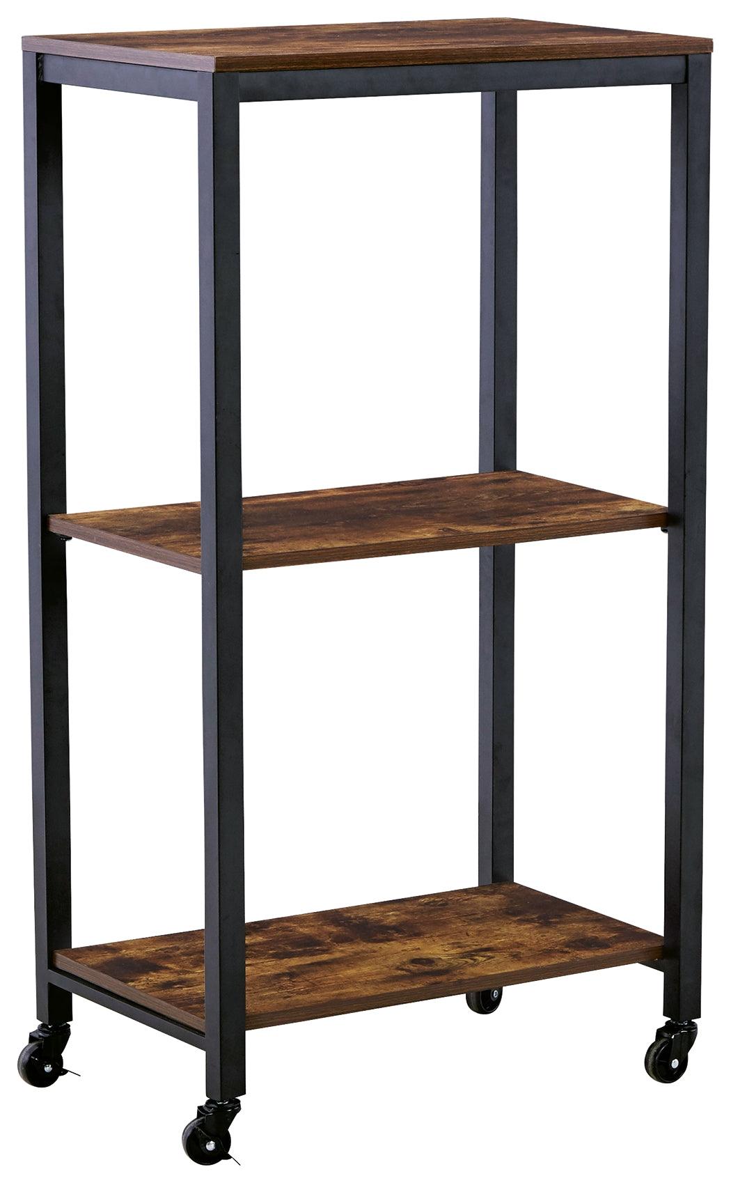 Side view of Bevinfield bar cart showing locking casters