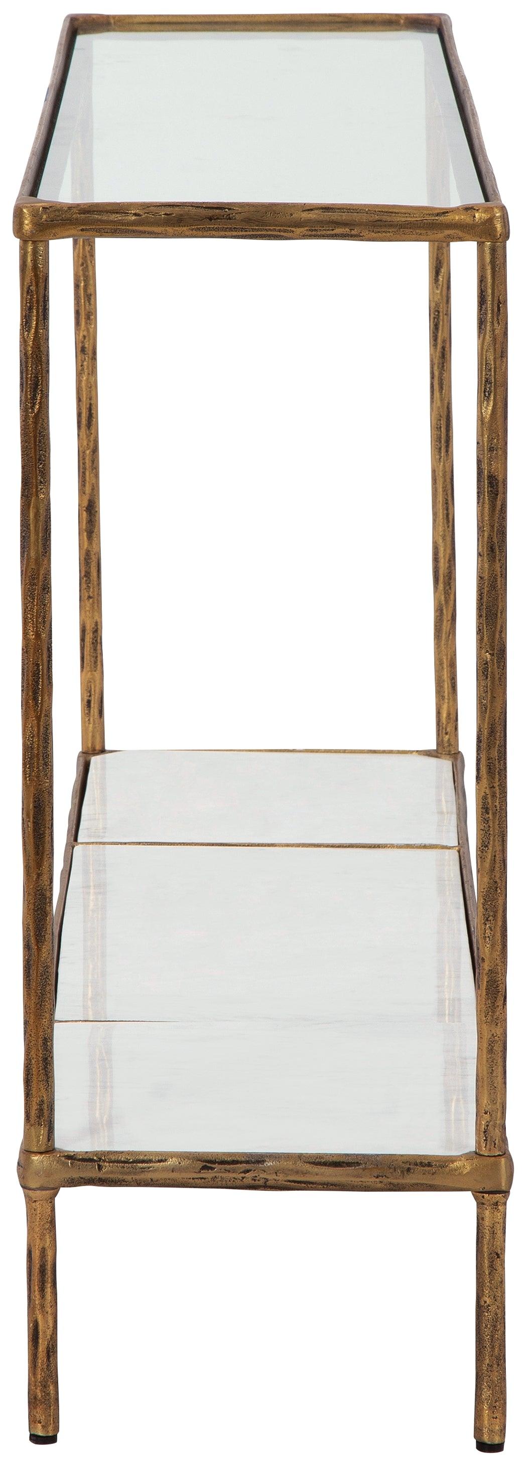 Ryandale Console Sofa Table side angle showing frame details