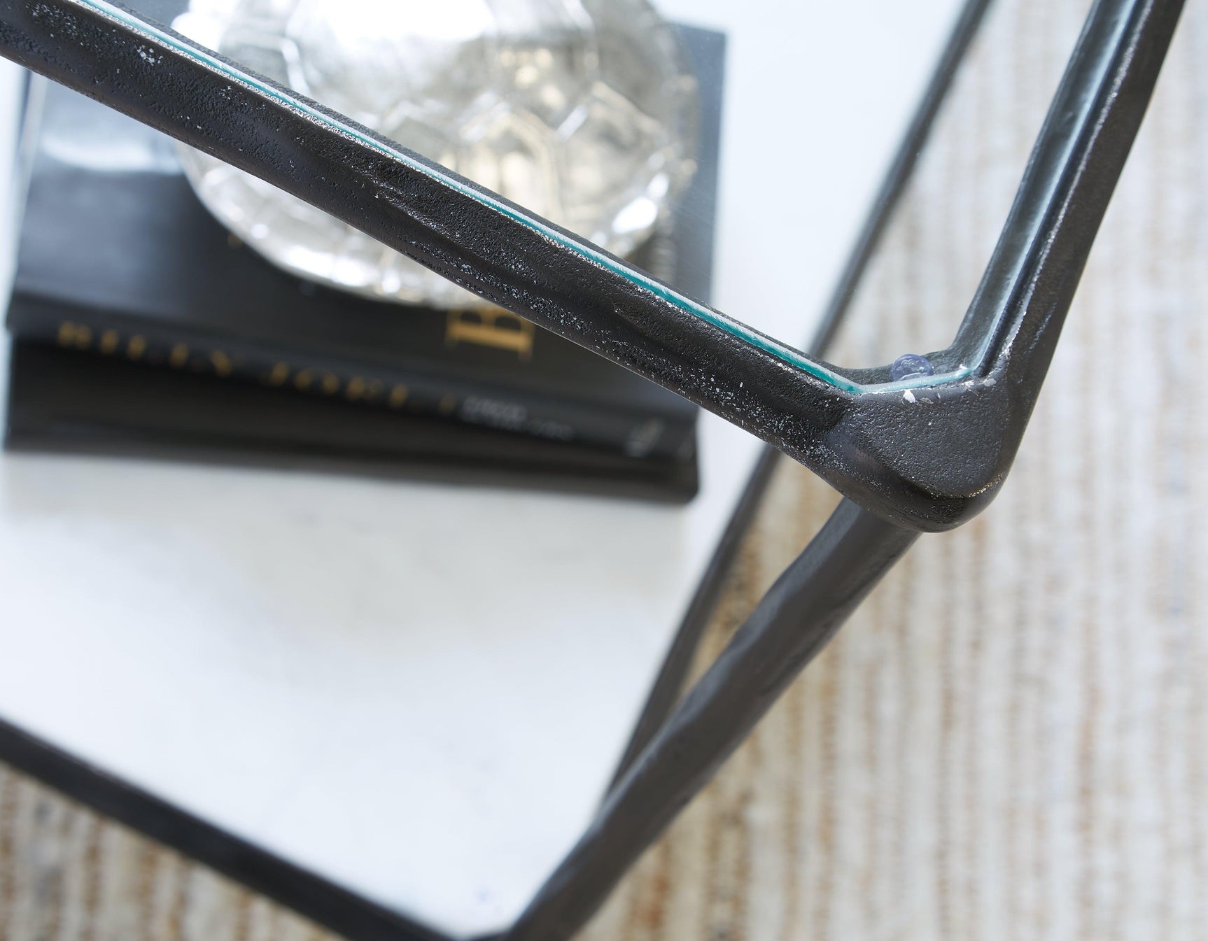 Ryandale Antique Black Accent Table side detail