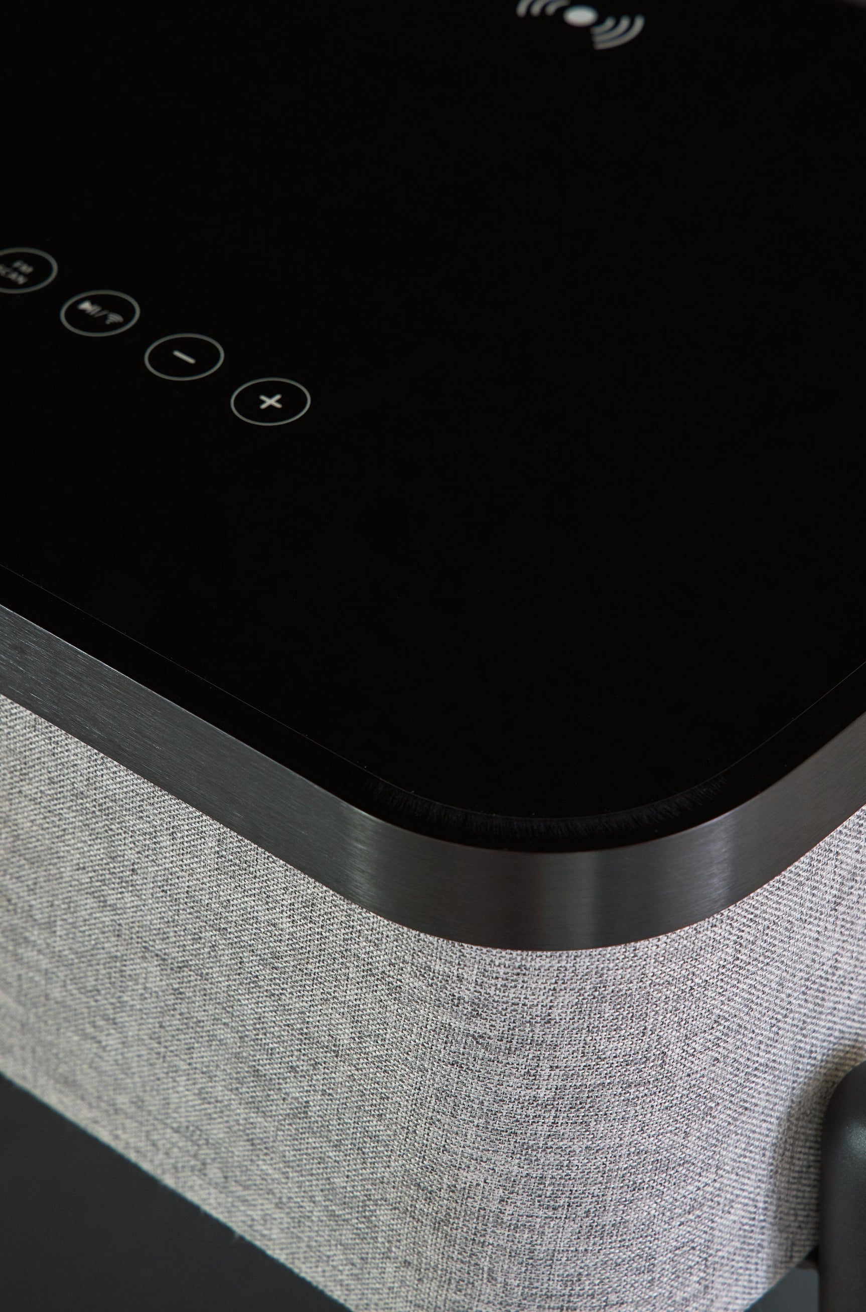 Bluetooth speaker detail on the table side