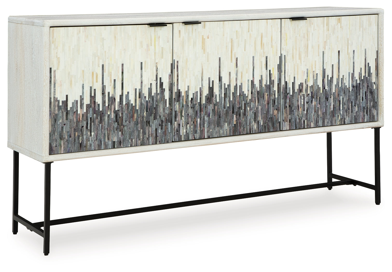 Freyton accent cabinet angled view with doors closed