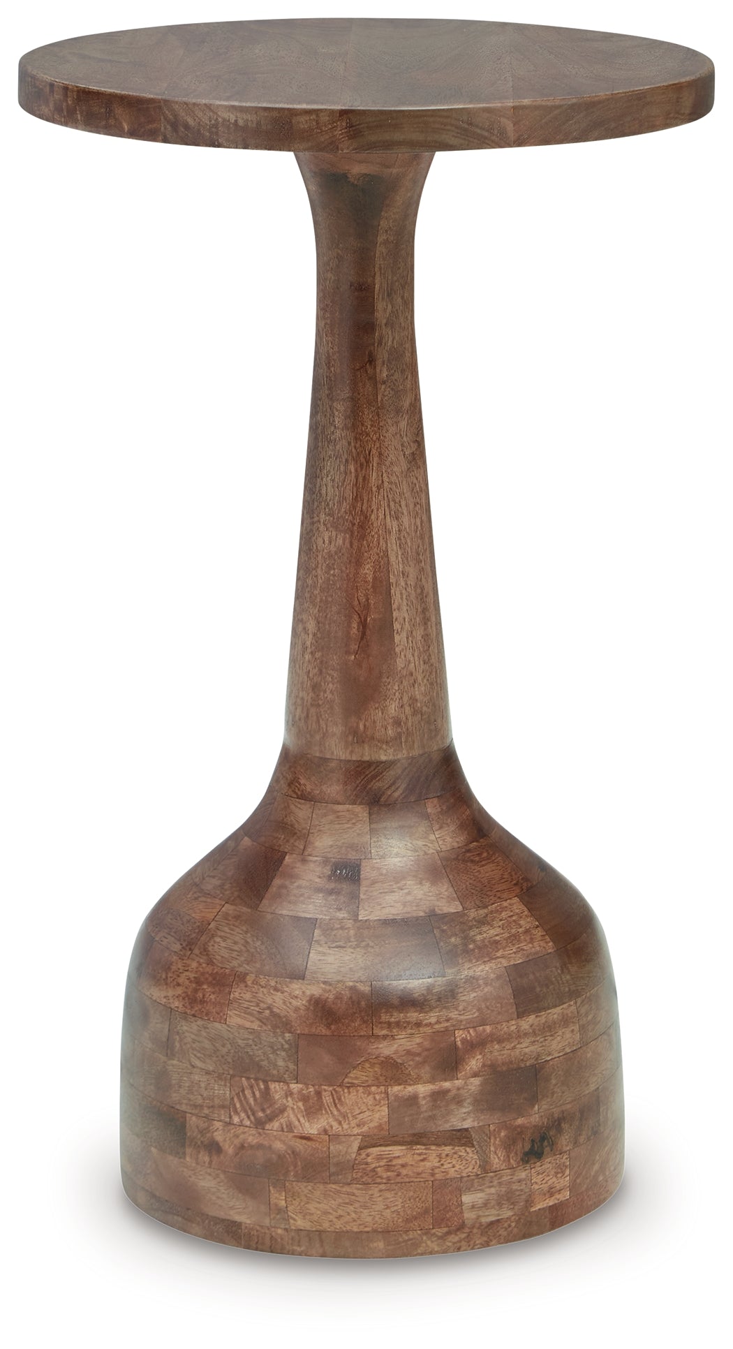Side view of Joville medium brown accent table
